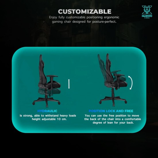 Gaming Chair (เก้าอี้เกมมิ่ง) Nubwo X117 Blue Gaming Chair (24776) สามารถออกใบกำกับภาษีได้