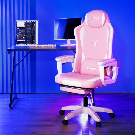 เก้าอี้คอมพิวเตอร์ Deli DLI-E4936 (White/Pink) Gaming Chair สามารถออกใบกำกับภาษีได้