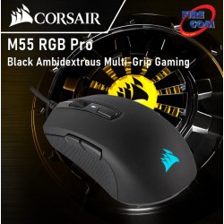 (Mouse)Corsair M55 RGB Pro Black Ambidextrous Multi-Grip Gaming
