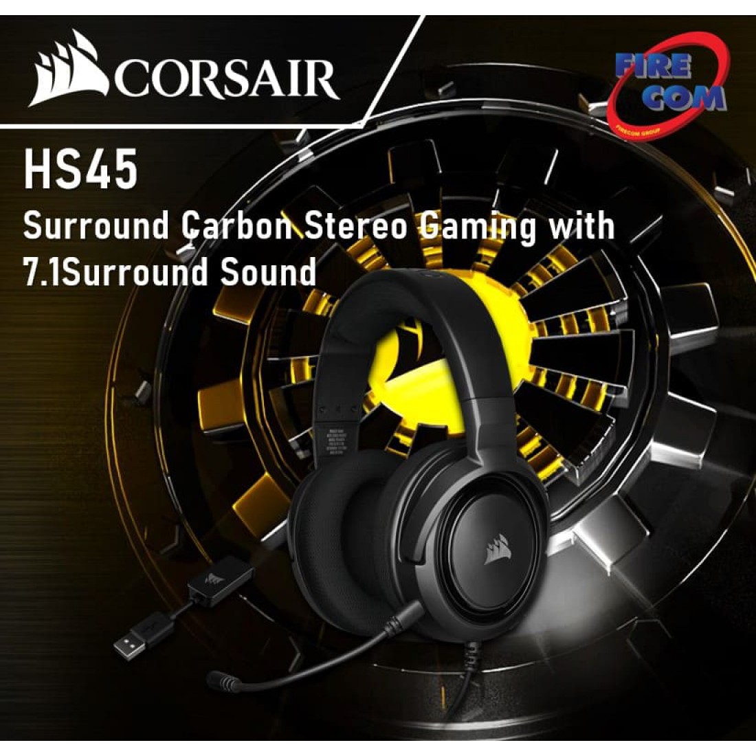 (HEADSET)Corsair HS45 Surround Carbon Stereo Gaming with 7.1Surround Sound