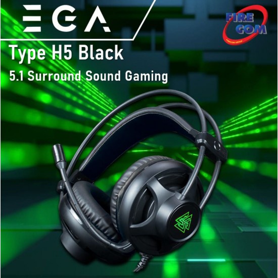 (HEADSET) EGA Type H5 Black 5.1 Surround Sound Gaming