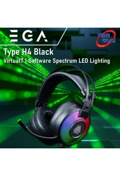 (HEADSET) EGA Type H4 Black Virtual7.1 Software Spectrum LED Lighting
