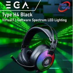 (HEADSET) EGA Type H4 Black Virtual7.1 Software Spectrum LED Lighting