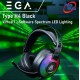 (HEADSET) EGA Type H4 Black Virtual7.1 Software Spectrum LED Lighting