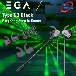 (HEADSET) EGA Type E3 Black Earphone Born to Gamer