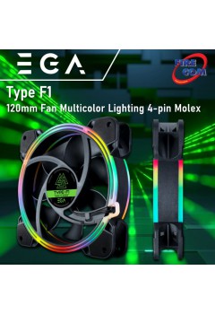 (FANCASE) EGA Type F1 120mm Fan Multicolor Lighting 4-pin Molex
