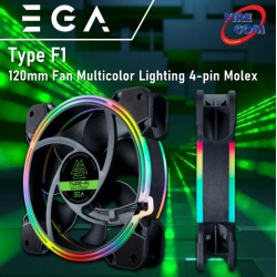(FANCASE) EGA Type F1 120mm Fan Multicolor Lighting 4-pin Molex
