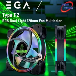 (FANCASE) EGA Type F2 RGB Dual Light 120mm Fan Multicolor