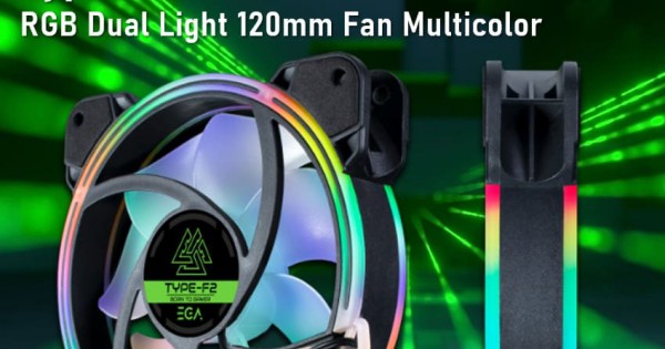(FANCASE) EGA Type F2 RGB Dual Light 120mm Fan Multicolor