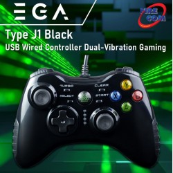 (JOYCONTROLLER) EGA Type J1 Black USB Wired Controller Dual-Vibration Gaming