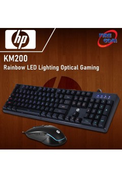 (KEYBOARD&MOUSE) HP KM200 Rainbow LED Lighting Optical Gaming