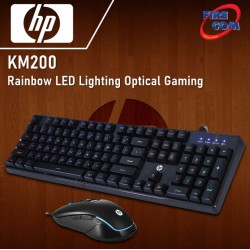 (KEYBOARD&MOUSE) HP KM200 Rainbow LED Lighting Optical Gaming