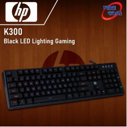 (KEYBOARD) HP K300 Black LED Lighting Gaming