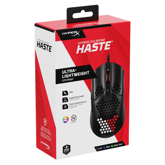 (Mouse)KINGSTON HyperX Pulsefire Haste Ultra-Lightweight RGB Gaming