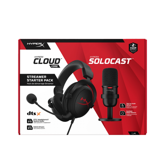 (HEADSET)KINGSTON HyperX Streamer Starter Pack Cloud Core Black / Solocast