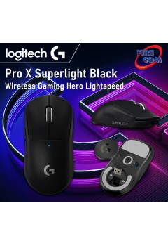 (Mouse)Logitech Pro X Superlight Black Wireless Gaming Hero Lightspeed