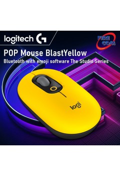 (Mouse)Logitech POP Mouse BlastYellow Bluetooth with emoji software The Studio Series
