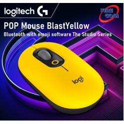 (Mouse)Logitech POP Mouse BlastYellow Bluetooth with emoji software The Studio Series