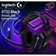 (HEADSET)Logitech G733 Black Wireless RGB Gaming Headset