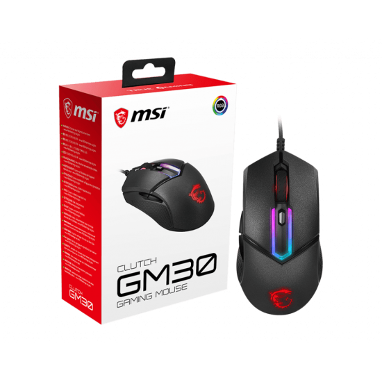 (Mouse)MSI Clutch GM30 RGB Stylish U-Shaped Edge Lighting Gaming