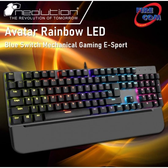 (KEYBOARD) Neolution Avatar Rainbow LED Blue Switch Mechanical Gaming E-Sport