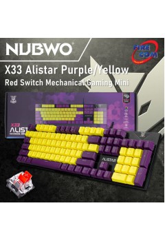 (KEYBOARD)Nubwo X33 Alistar Purple/Yellow Red Switch Mechanical Gaming Mini