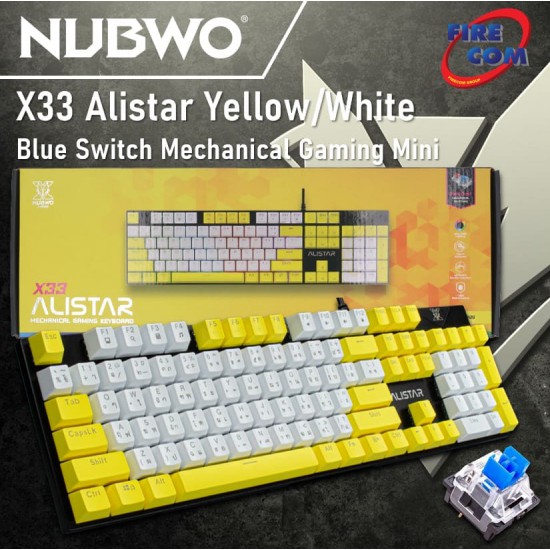 (KEYBOARD)Nubwo X33 Alistar Yellow/White Blue Switch Mechanical Gaming Mini