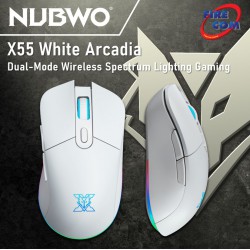 (Mouse)Nubwo X55 White Arcadia Dual-Mode Wireless Spectrum Lighting Gaming