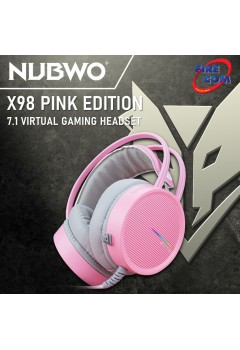 (HEADSET) Nubwo X98 PINK EDITION 7.1 VIRTUAL GAMING HEADSET