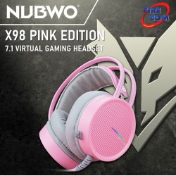 (HEADSET) Nubwo X98 PINK EDITION 7.1 VIRTUAL GAMING HEADSET