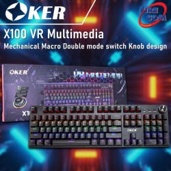 (KEYBOARD) OKER X100 VR Multimedia Mechanical Macro Double mode switch Knob design