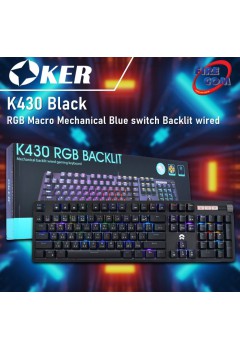 (KEYBOARD) OKER K430 Black RGB Macro Mechanical Blue switch Backlit wired