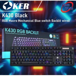 (KEYBOARD) OKER K430 Black RGB Macro Mechanical Blue switch Backlit wired