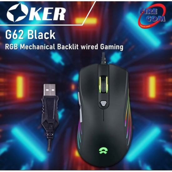 (Mouse)Oker G62 Black RGB Mechanical Backlit wired Gaming