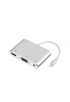 (Onten) OTN-7585C USB(Lightning) To HDMI(FM)+VGA(FM) Lightning Digital AV Adapter