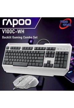 (KEYBOARD&MOUSE) Rapoo V100C-WH Backlit Gaming Combo Set