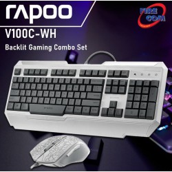 (KEYBOARD&MOUSE) Rapoo V100C-WH Backlit Gaming Combo Set