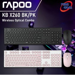 (KEYBOARD&MOUSE) Rapoo KB X260 BK/PK Wireless Optical Combo