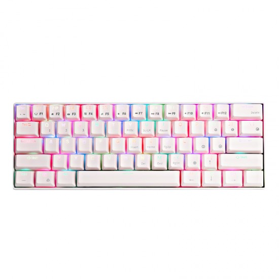 (KEYBOARD) Royal Kludge RK61 White RGB Backlight Red Switch Tri-Mode Mechanical Gaming