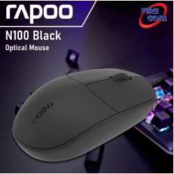 (Mouse) Rapoo N100 Black Optical Mouse