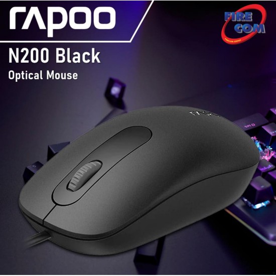 (Mouse) Rapoo N200 Black Optical Mouse
