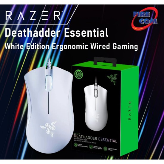 (Mouse)Razer Deathadder Essential White Ergonomic Wired Gaming