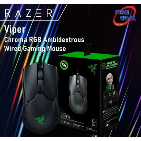 (Mouse)Razer Viper Chroma RGB Ambidextrous Wired Gaming Mouse