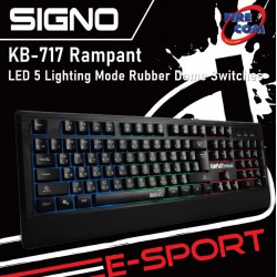 (KEYBOARD) Signo KB-717 Rampant LED 5 Lighting Mode Rubber Dome Switches