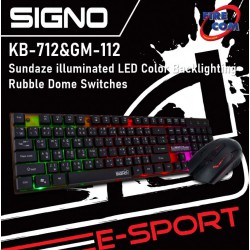(KEYBOARD&MOUSE) Signo KB-712&GM-112 Sundaze illuminated LED Color Backlighting Rubble Dome Switches
