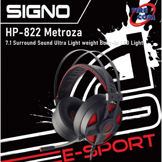 (HEADSET)Signo HP-823 Metroza 7.1 Surround Sound Ultra Light weight Built-in LED Light Gaming