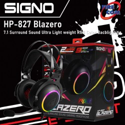 (HEADSET)Signo HP-827 Blazero 7.1 Surround Sound Ultra Light weight RGB Color Bacblighting Gaming
