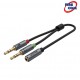 (Unitek) Y-C957ABK Premium AUX Audio Cable 2Male to Female 0.2m