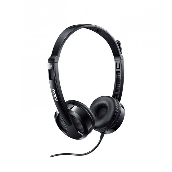 หูฟัง Head Phone Rapoo H100 Black Wired Stereo Headset (18007) สามารถออกใบกำกับภาษีได้