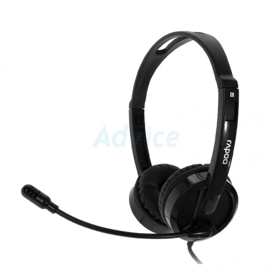 หูฟัง Head Phone Rapoo H100 Black Wired Stereo Headset (18007) สามารถออกใบกำกับภาษีได้